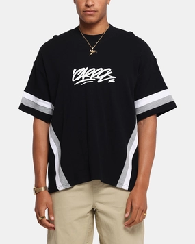 Active Outfit Style Outdoor Leisure Look Carre Graffiti Waffle T-Shirt Black
