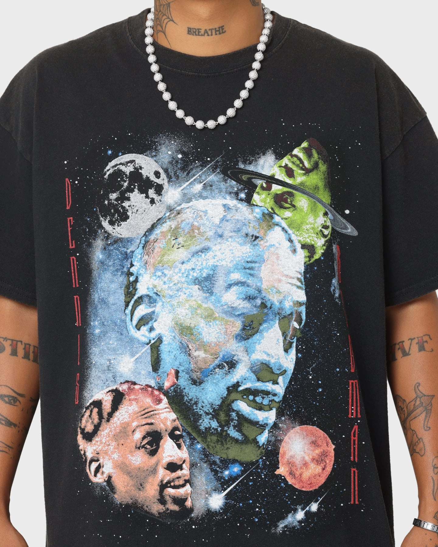 Comfy Pieces Rodman Brand Astro Head Vintage T-Shirt Black Wash