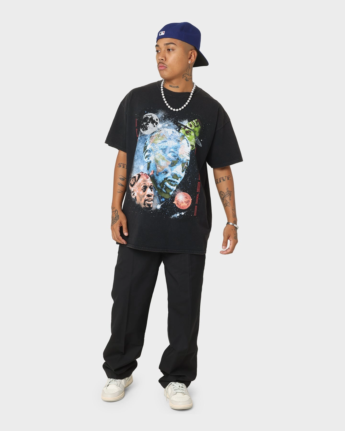 Rodman Brand Astro Head Vintage T-Shirt Black Wash Stylish