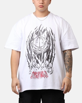 Wrinkle Resistant Relaxing Day Vintage Goat Crew X Garfield Claws T-Shirt White
