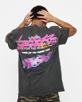 Solid Color Loiter Stacked Vintage T-Shirt Black Wash