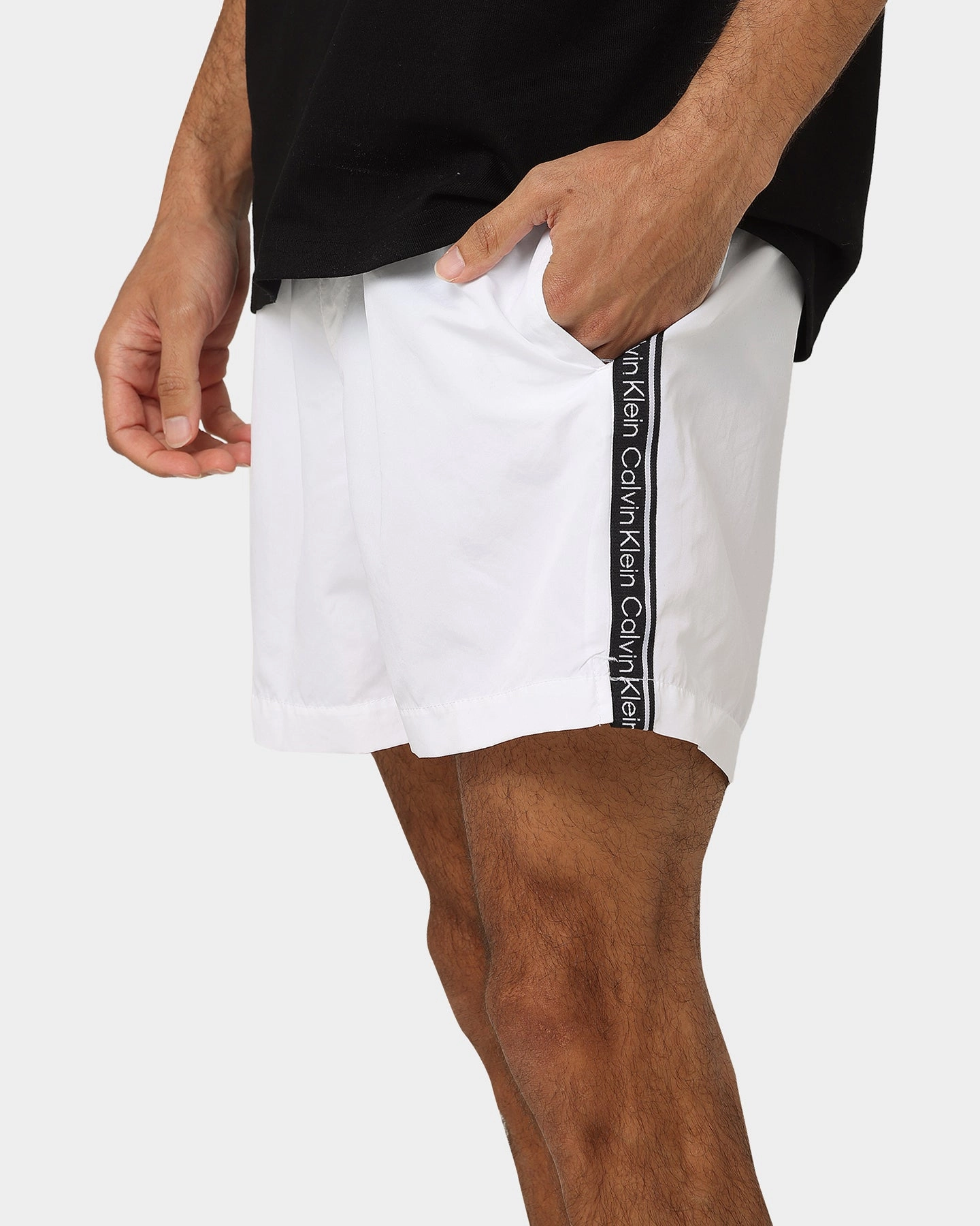 Non Restrictive Cut Calvin Klein Medium Drawstring Shorts White