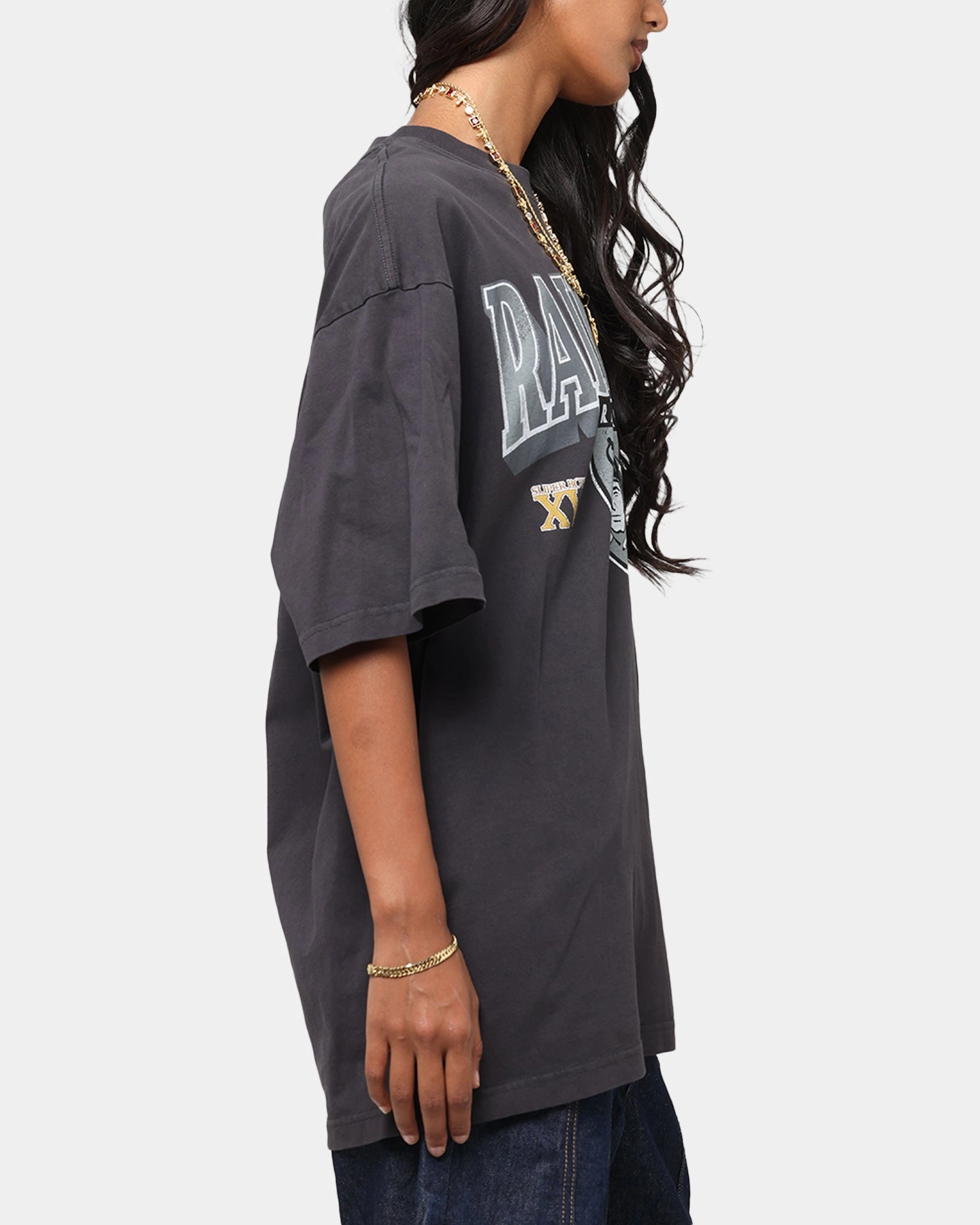 Mitchell & Ness Las Vegas Raiders Arch T-Shirt Faded Black Urban Trend Look