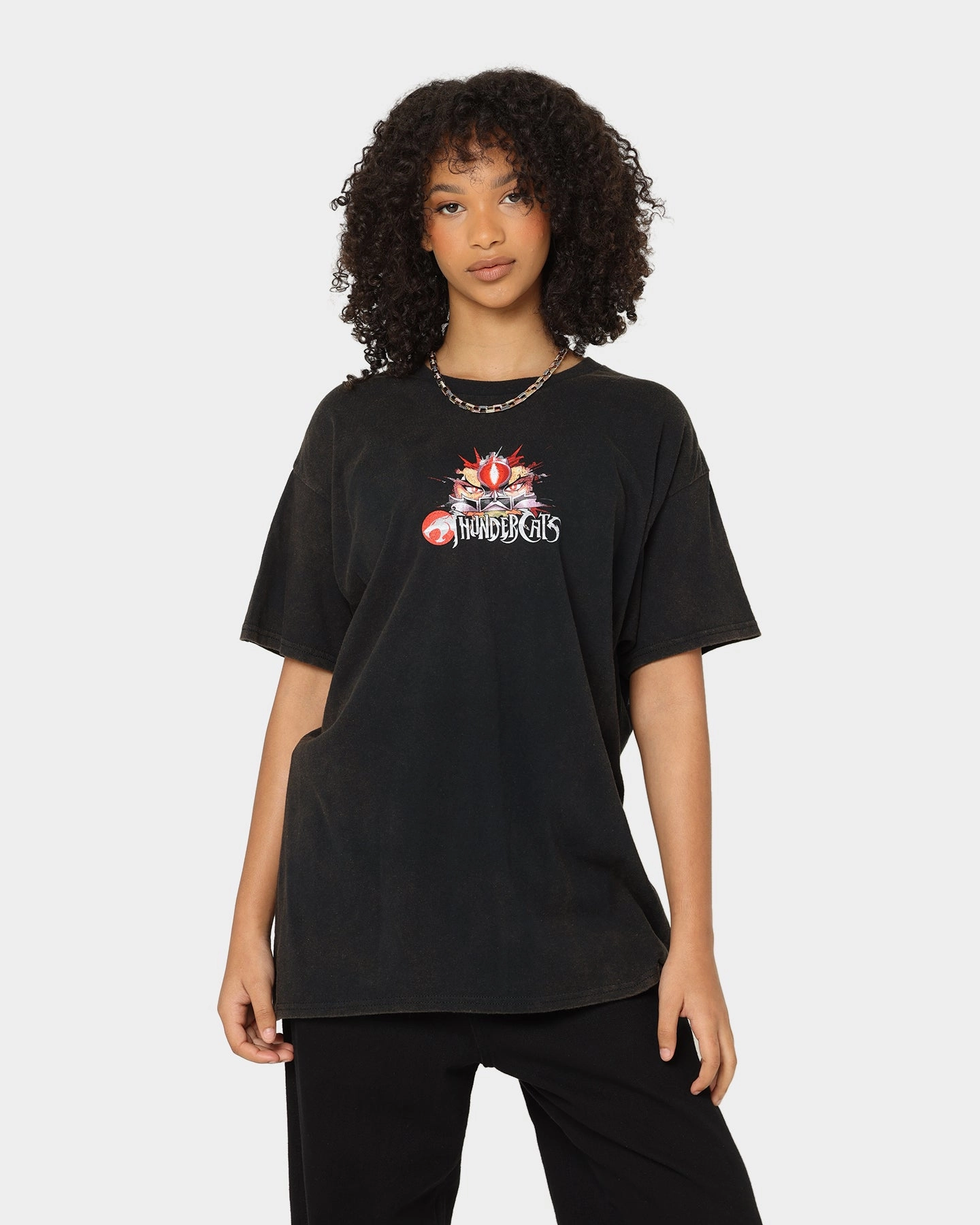 Fashionable Ease American Thrift Thundercats Vintage T-Shirt Black Wash