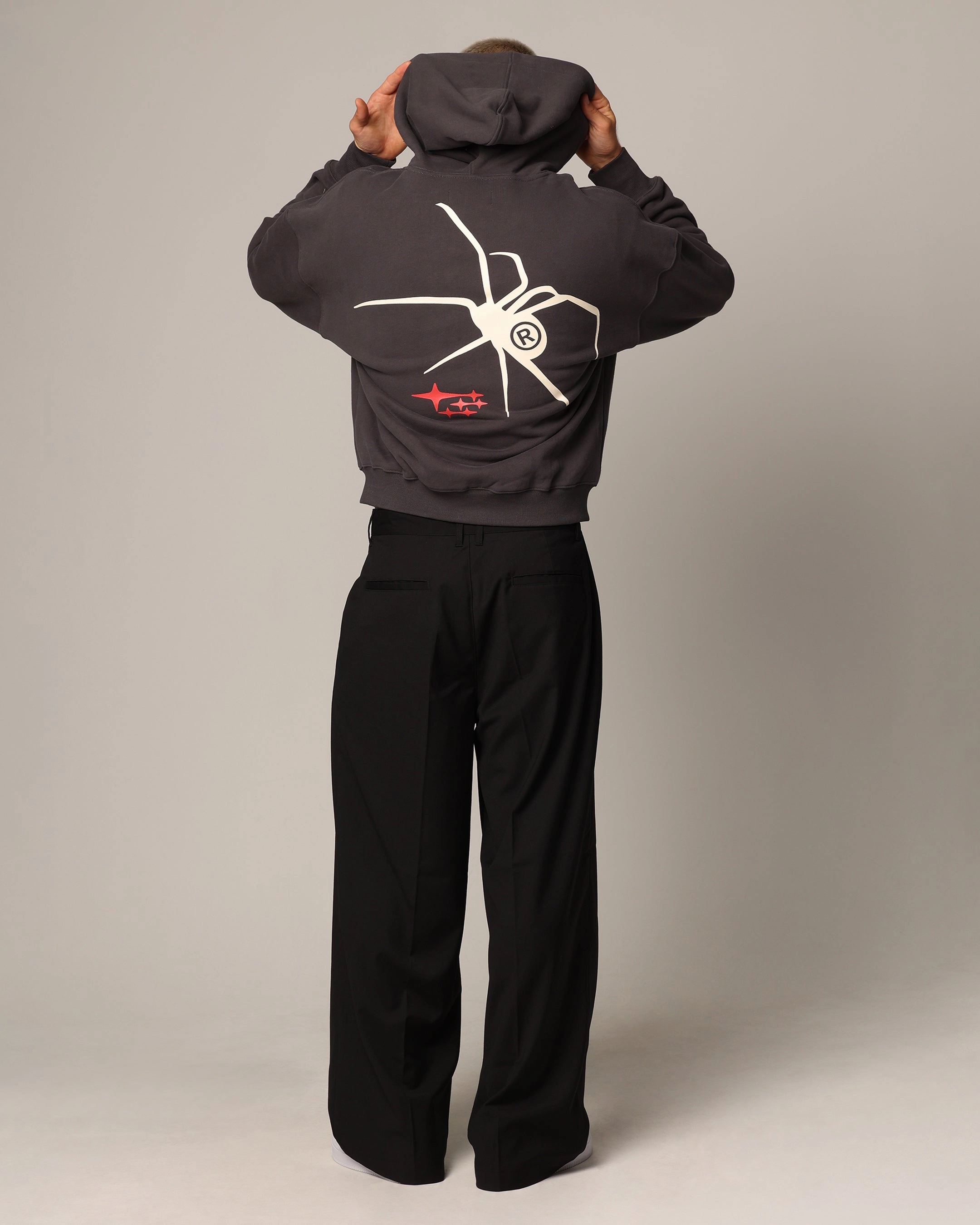 Reveal Loiter Spider Zip Hoodie Charcoal