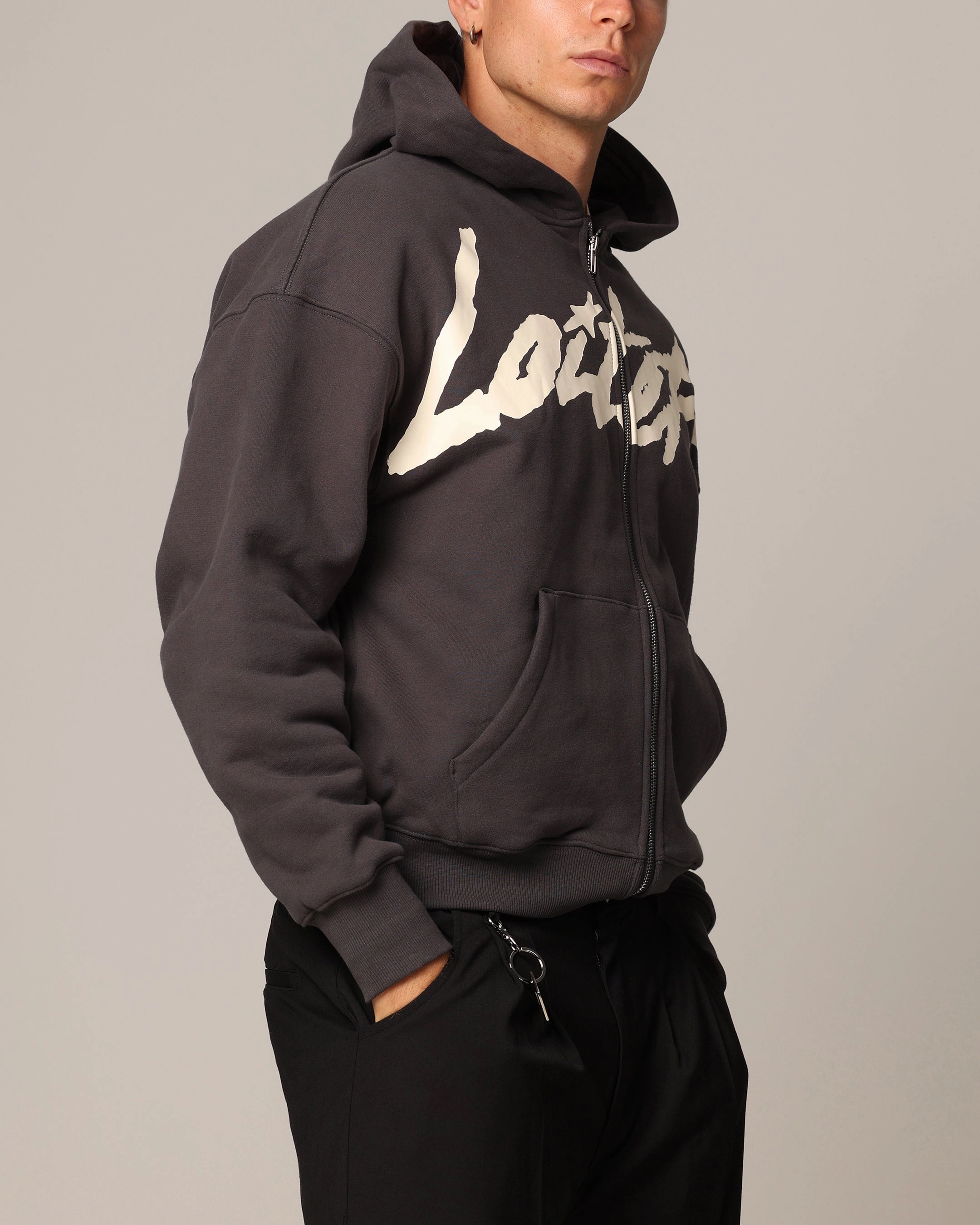 Cool Fit CompressionFit Loiter Spider Zip Hoodie Charcoal