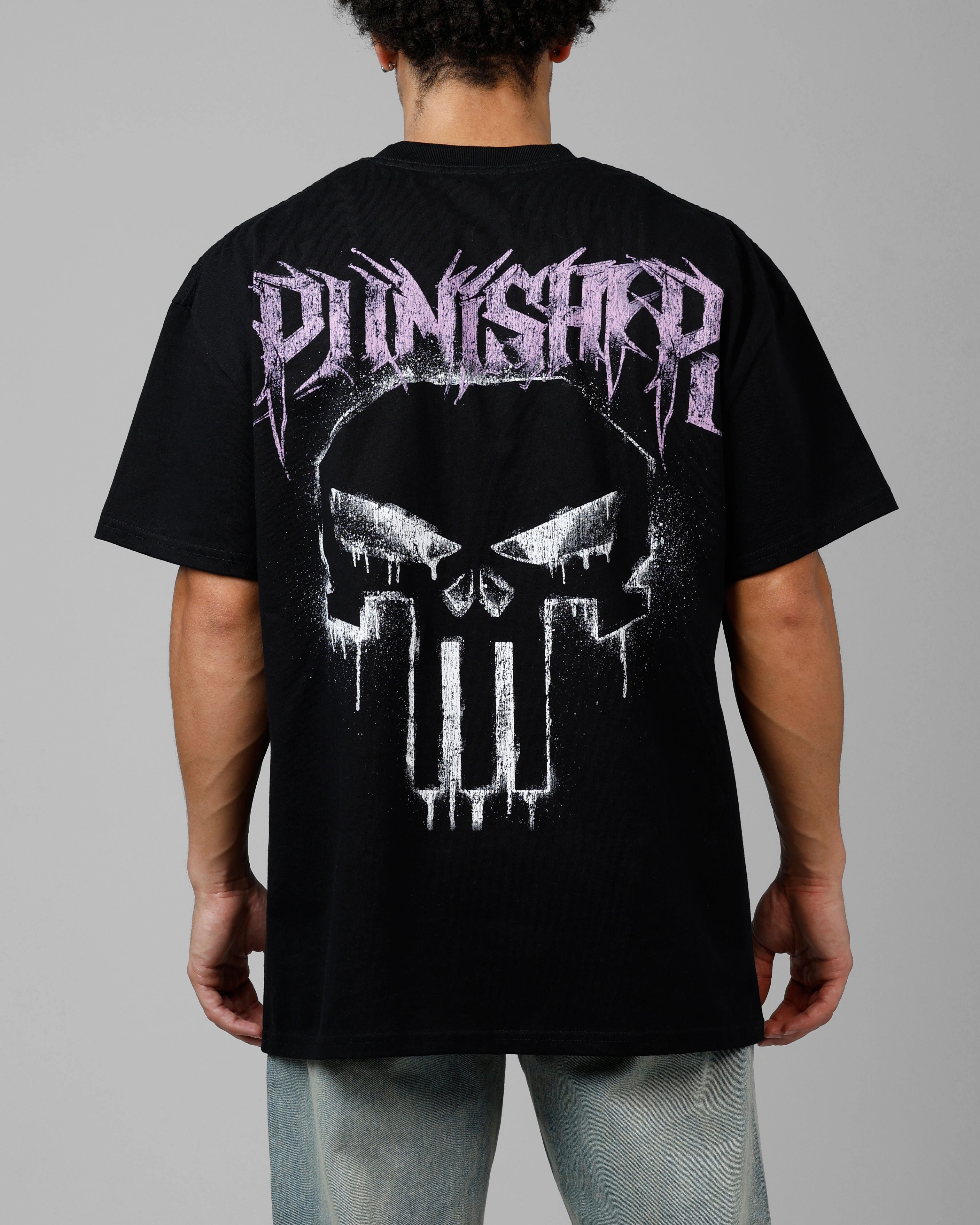 Loiter Marvel The Punisher Heavyweight T-Shirt Black Comfortable And Versatile Light Fit