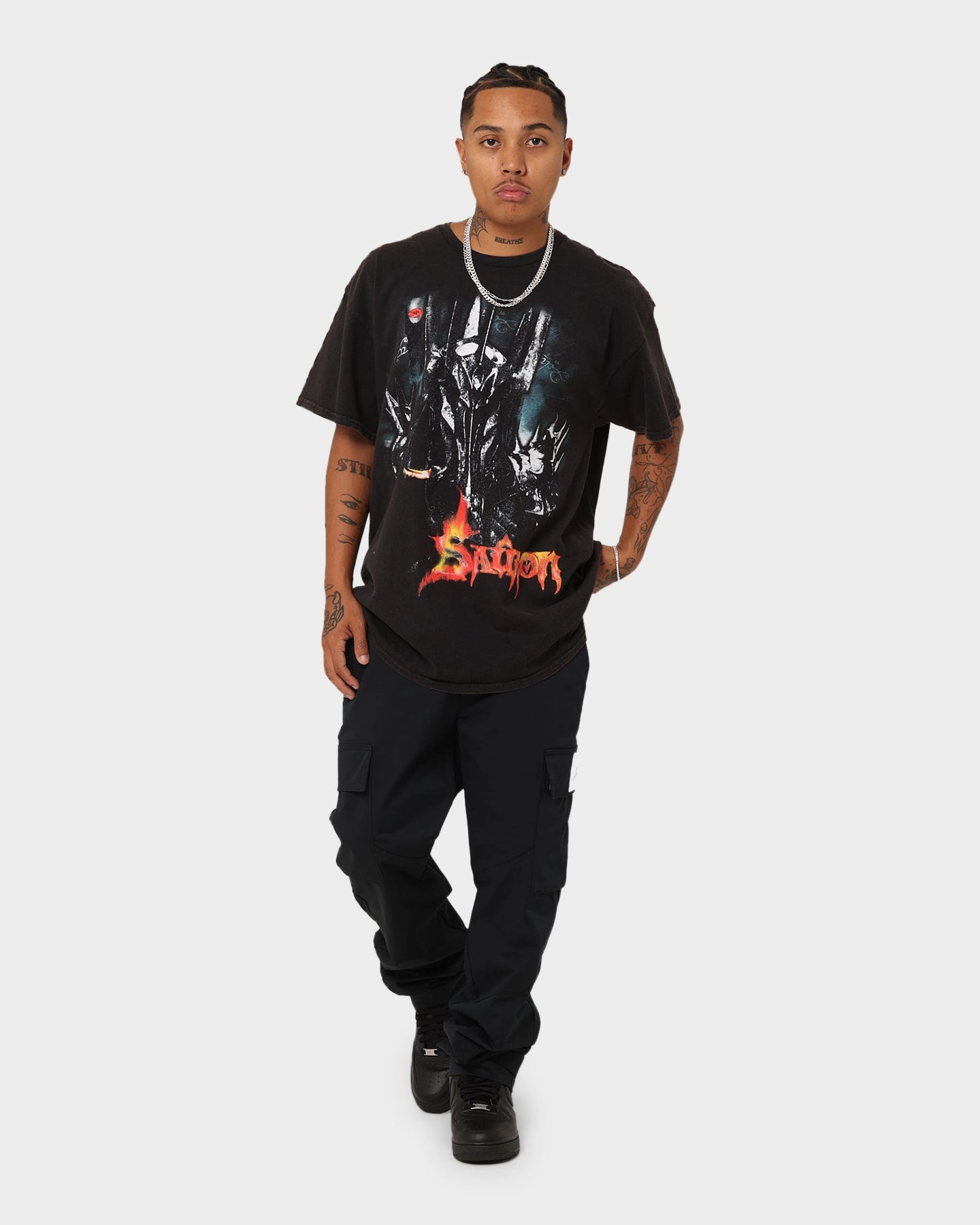 American Thrift X The Lord of The Rings The Sauron Vintage T-Shirt Black Wash Relaxed and Easy Chic and Cozy