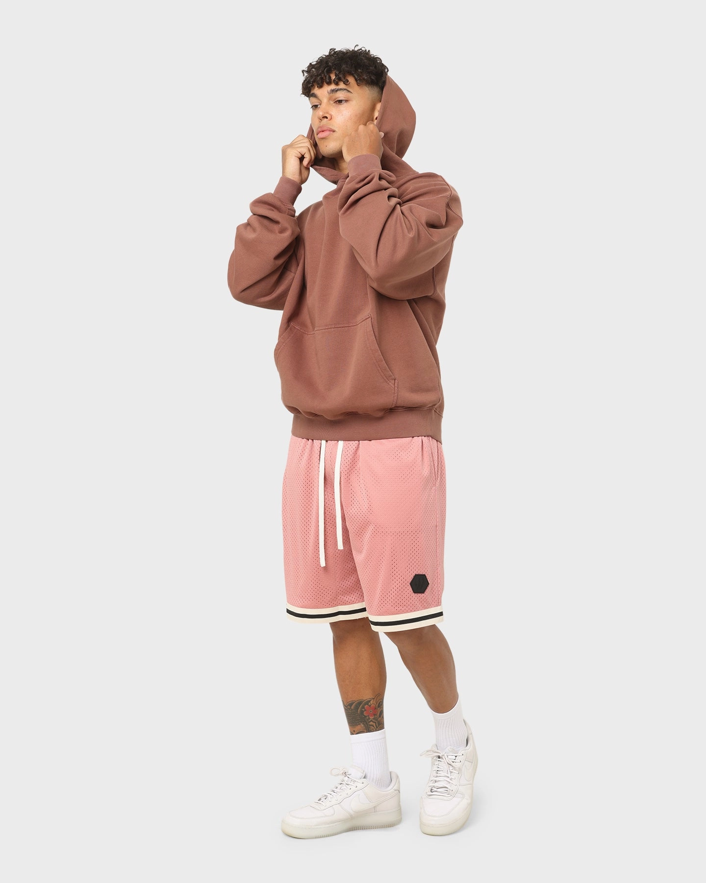 EN ES Origins Hoodie Washed Brown rainy Indication