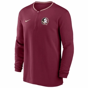 Ultraviolet Protection Convertible styles Nike Men's 2024 Seminole Logo Dri-fit Half-zip Coach's Top - Garnet