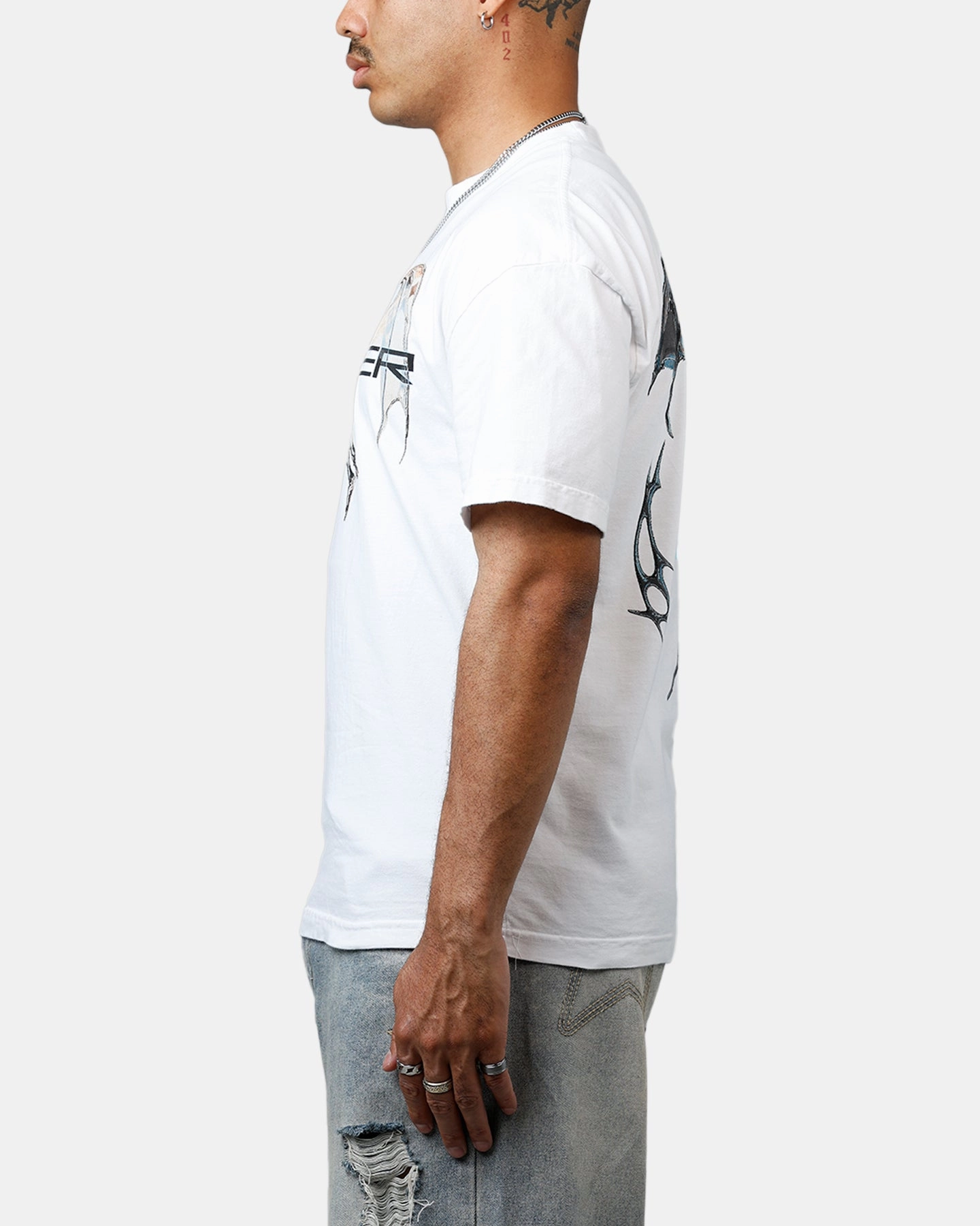 Loiter Chrome Deceiver Vintage T-Shirt White ComfortOptimizedConstruction slim fit