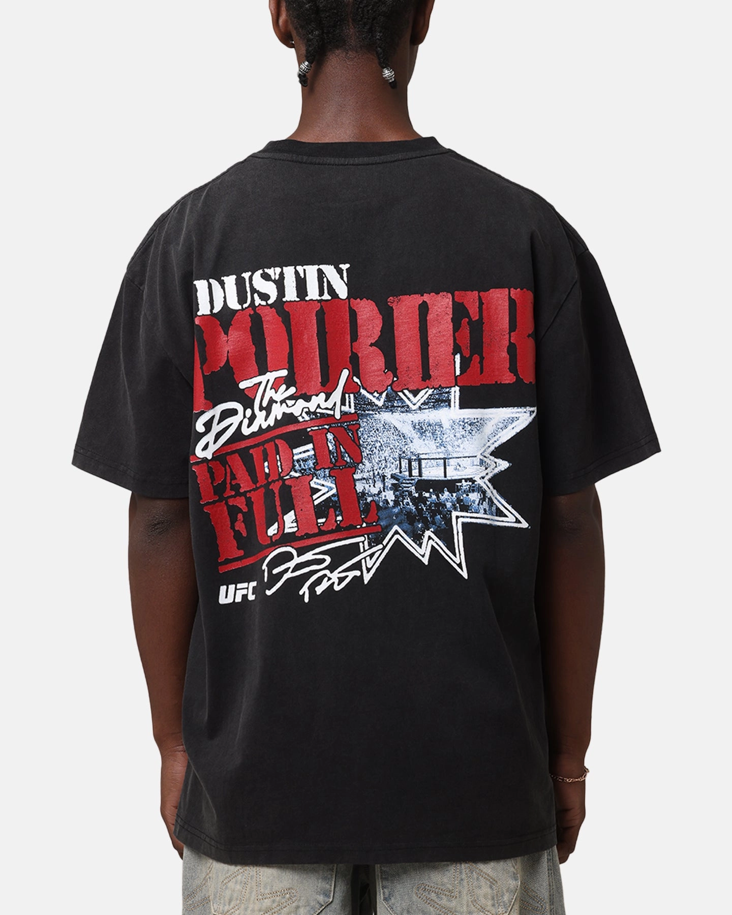Timeless Piece Comfy Casual UFC By Culture Kings Dustin Poirier Paid In Full Vintage Heavy T-Shirt Vintage Black