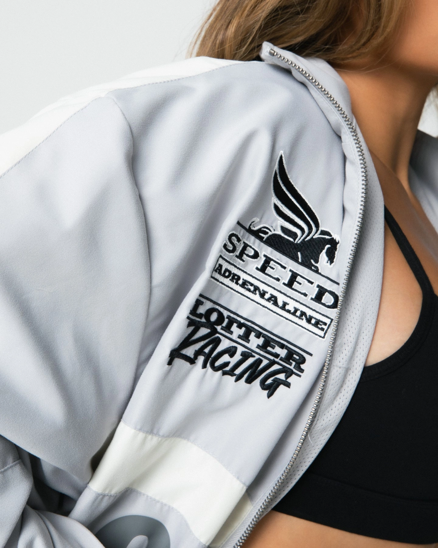 Loiter Speedway Windbreaker Jacket Grey Secure
