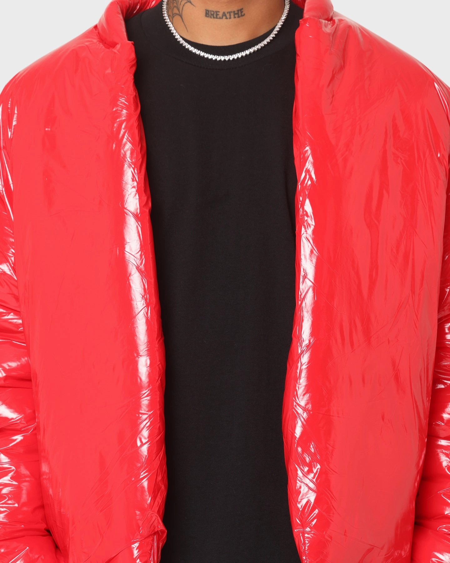 Club Paradise  Paxton Puffer Jacket Red SlitPockets Flexible Design