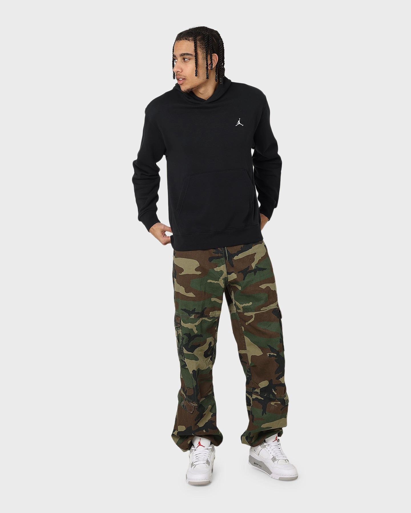 Confidence booster Reflective Safety Trim Jordan Essential Fleece Pull Over Hoodie Black/White