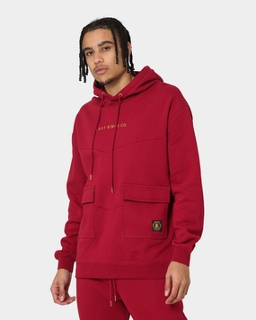 Laser Cut Perforations Last Kings Cargo Hoodie Bloodstone