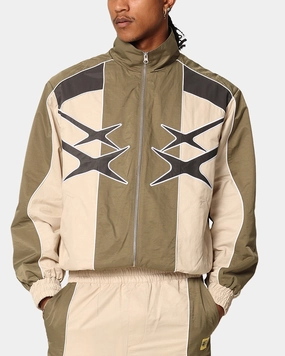 Loiter Paradise Track Jacket Stone/Khaki polka dotted Flexible