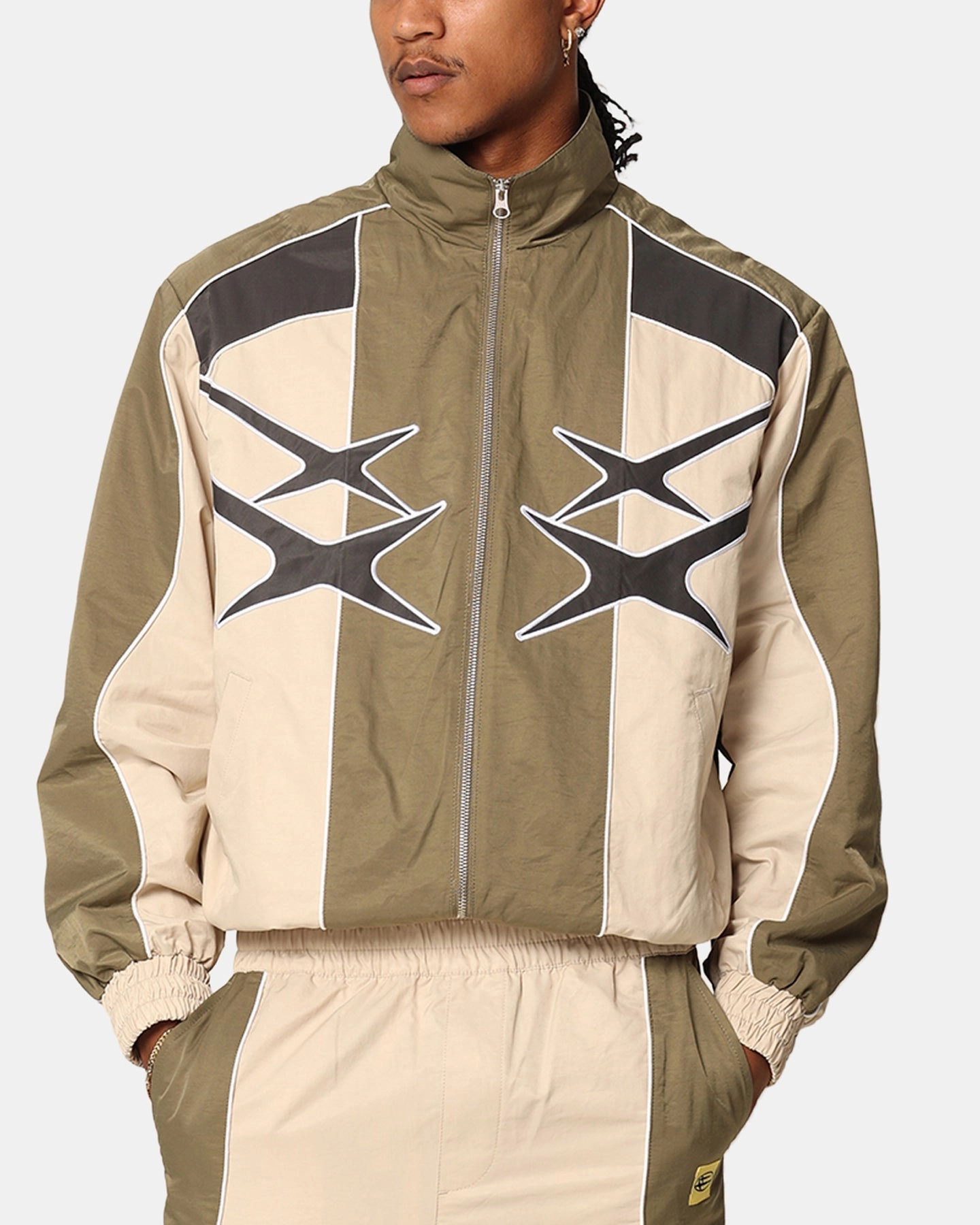 Loiter Paradise Track Jacket Stone/Khaki polka dotted Flexible