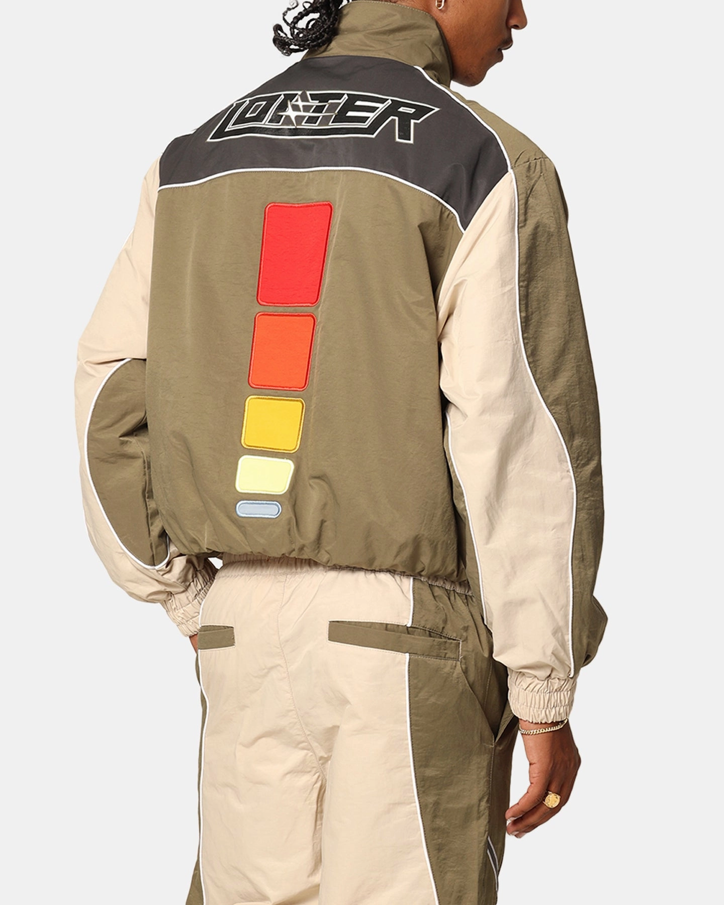 Loiter Paradise Track Jacket Stone/Khaki Adaptive Fit Adjustable Hem