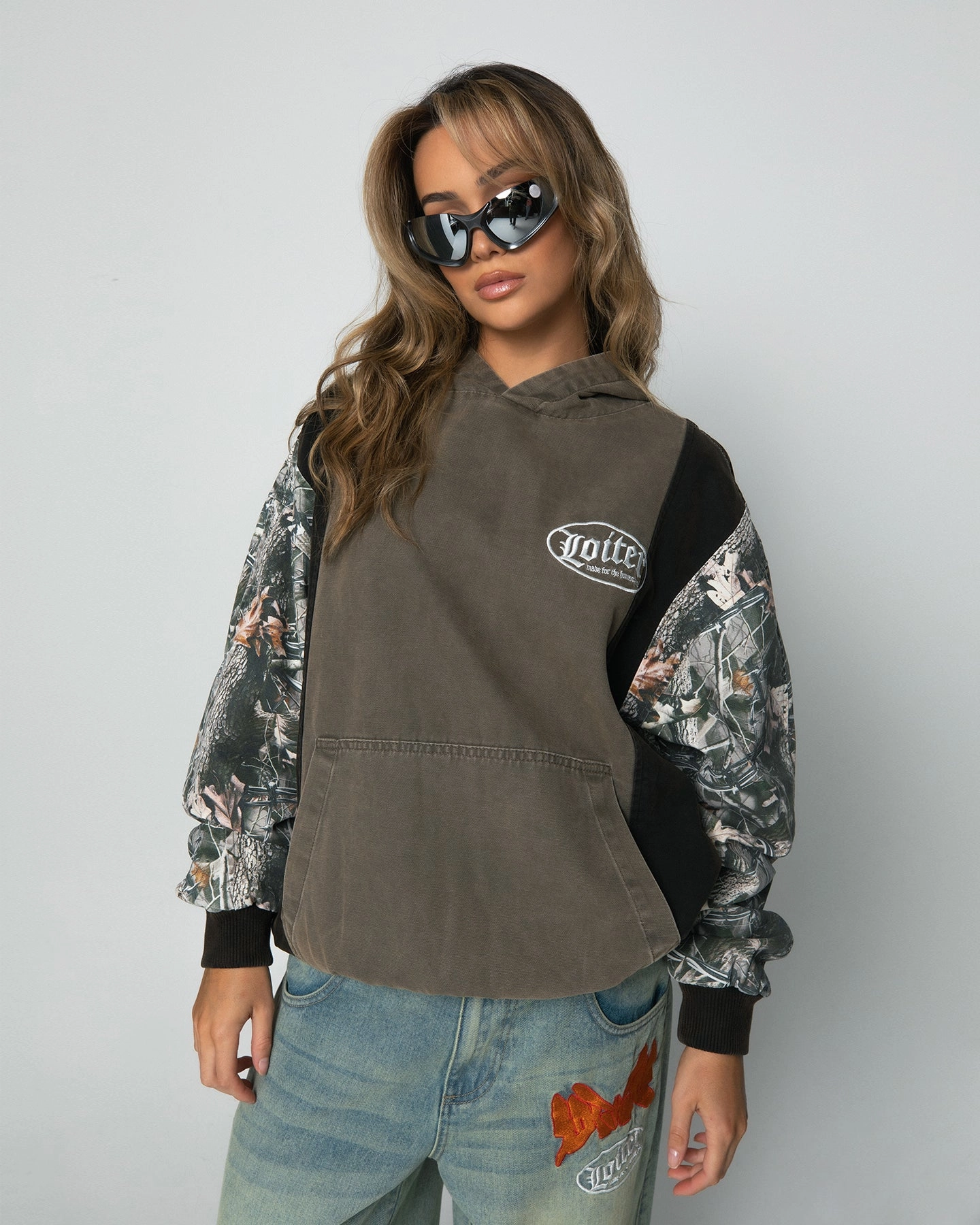 Loiter Splinter Hoodie Khaki/Camo Removable Inner Layer