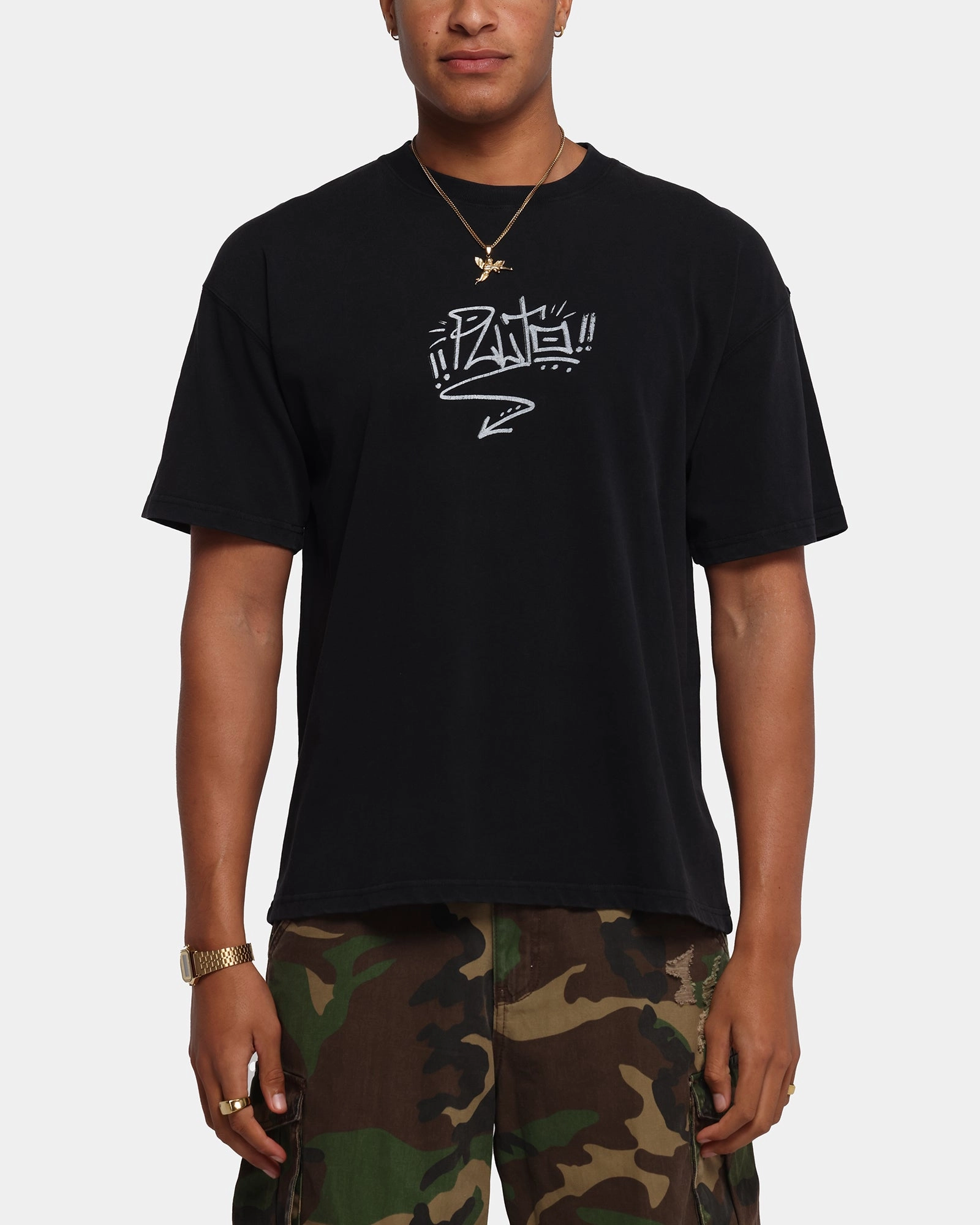 American Thrift Disney Pluto T-Shirt Black TearResistant Fabric Sporty Look
