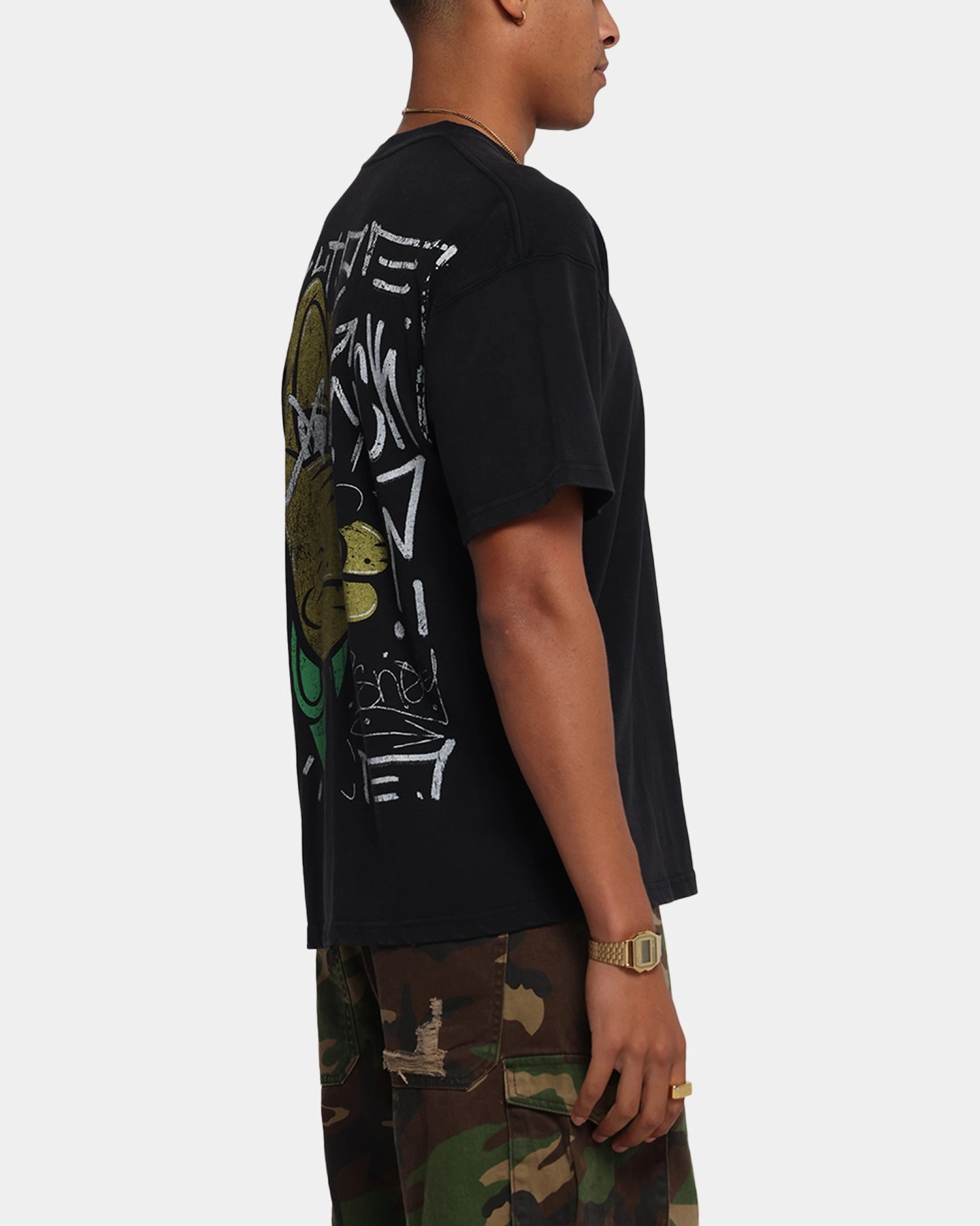 American Thrift Disney Pluto T-Shirt Black City Casual Daily Fashion