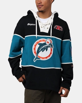 47 Brand Miami Dolphins Super Bowl Gridiron Lacer Hoodie Jet Black Adaptive Fit Windproof Jacket