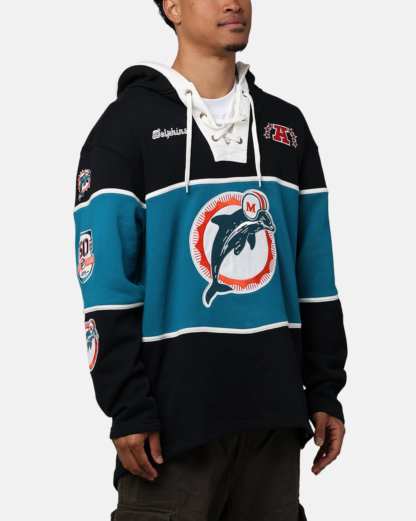 planned purchase Nail-polish 47 Brand Miami Dolphins Super Bowl Gridiron Lacer Hoodie Jet Black