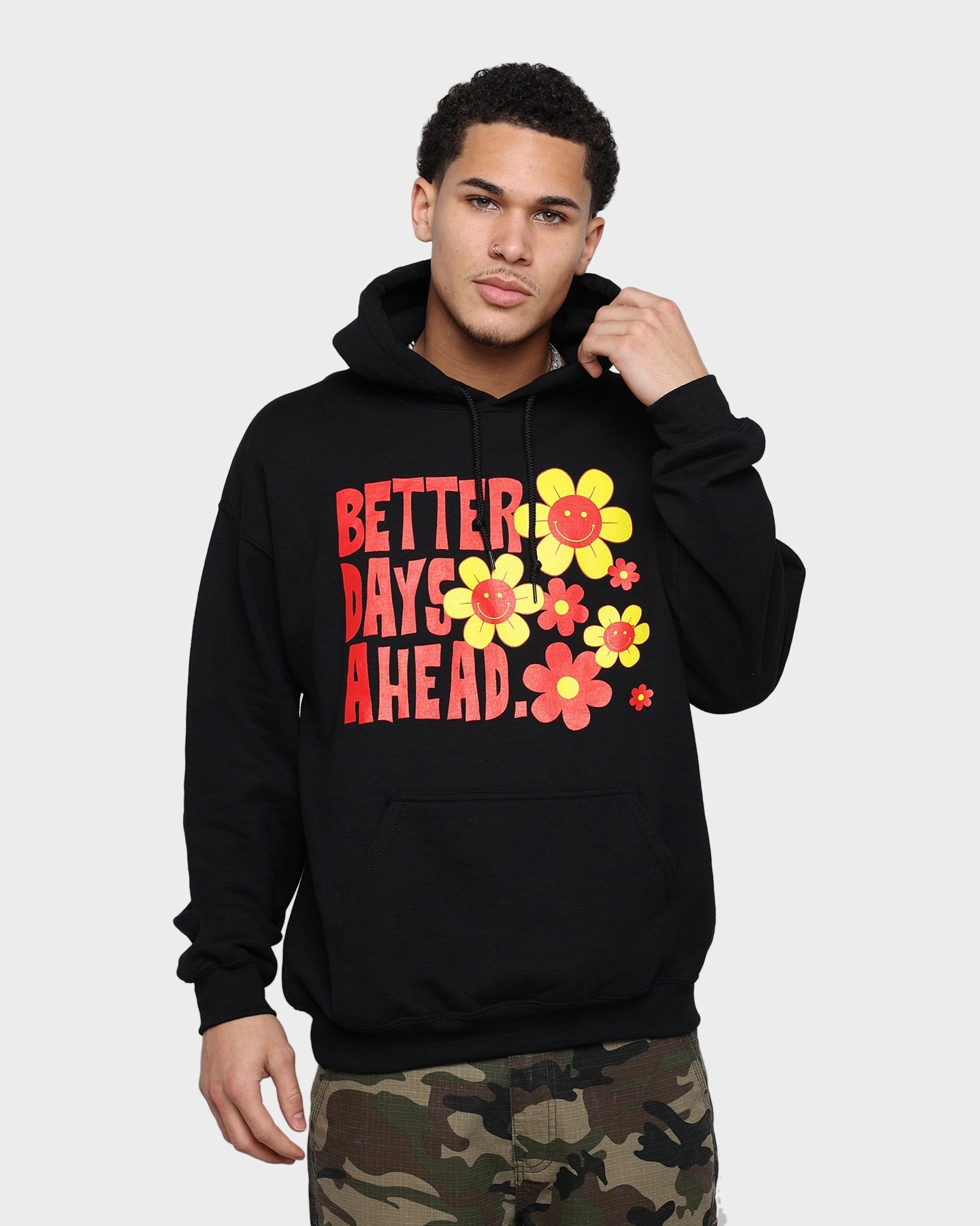 Ergonomic Stitching Roll Goat Crew Better Days Hoodie Black