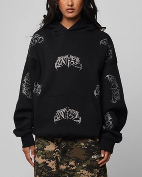 Loiter Metal Rhinestone Hoodie Black Suggest Primaloft Insulation