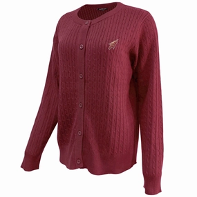 Emerson Street Women's Arrowhead Logo Knit Sweater - Garnet Compression Fold Design