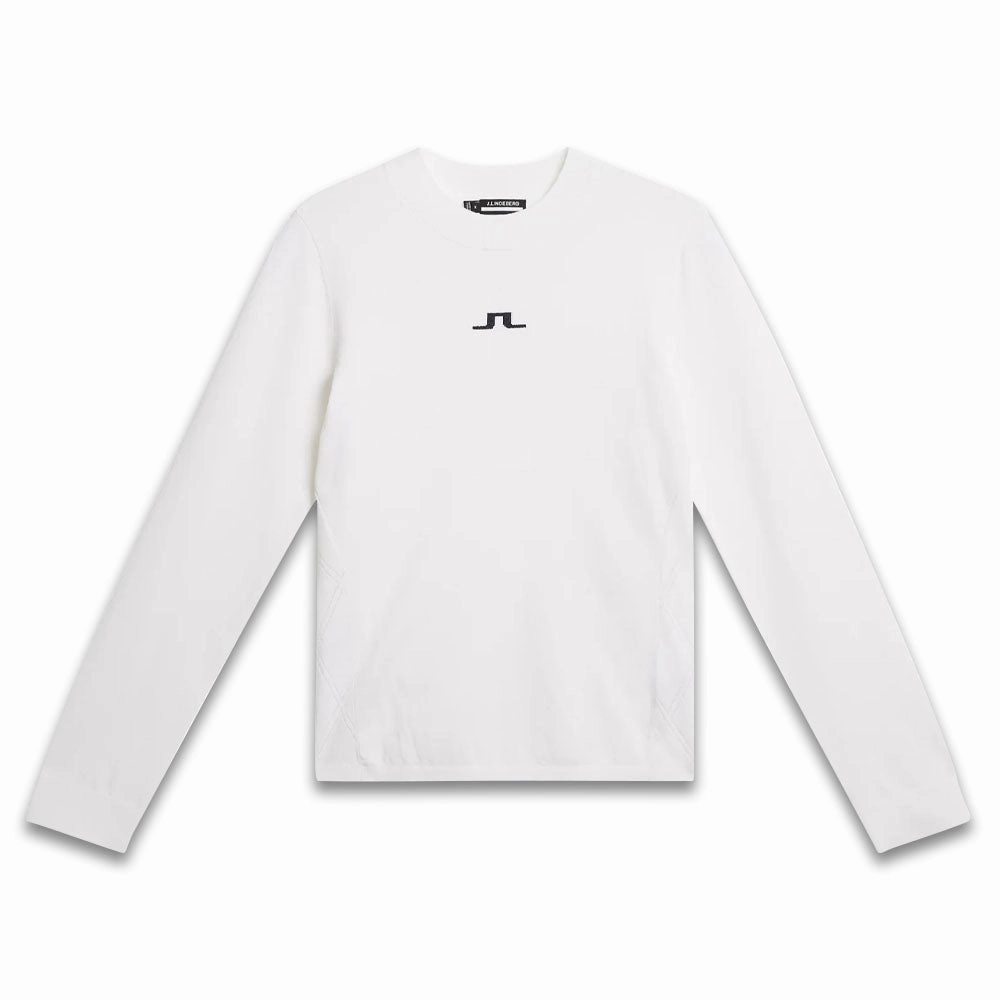 J.Lindeberg Meadow Knitted Golf Sweater White - SS24 Women Glove Compatible Cuffs
