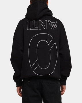 The Anti Order Azero Stencil Boxy Hoodie Black Compression Fit Next - generation