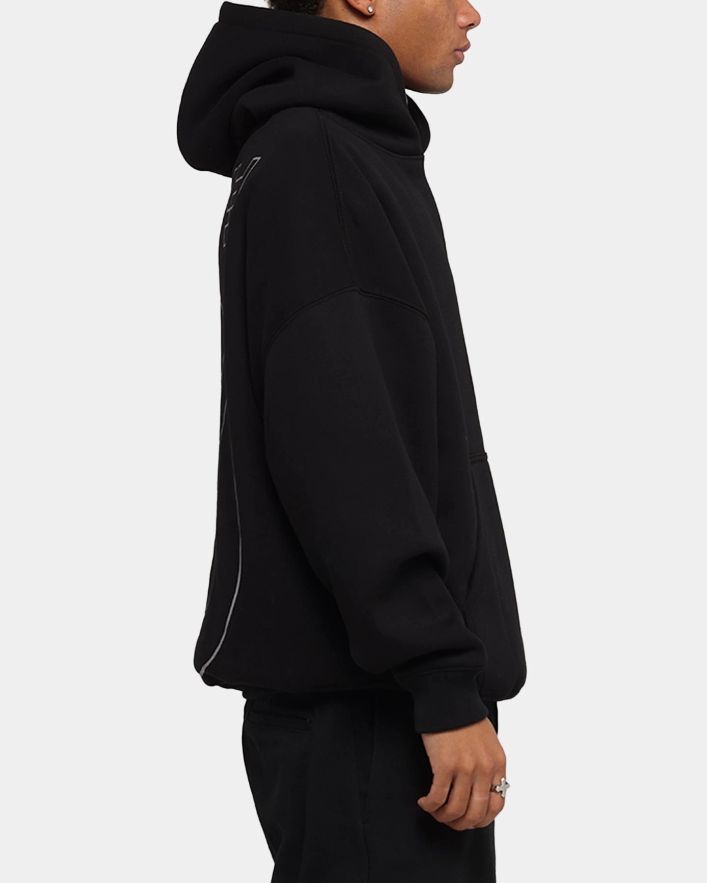 high - level safety certification The Anti Order Azero Stencil Boxy Hoodie Black