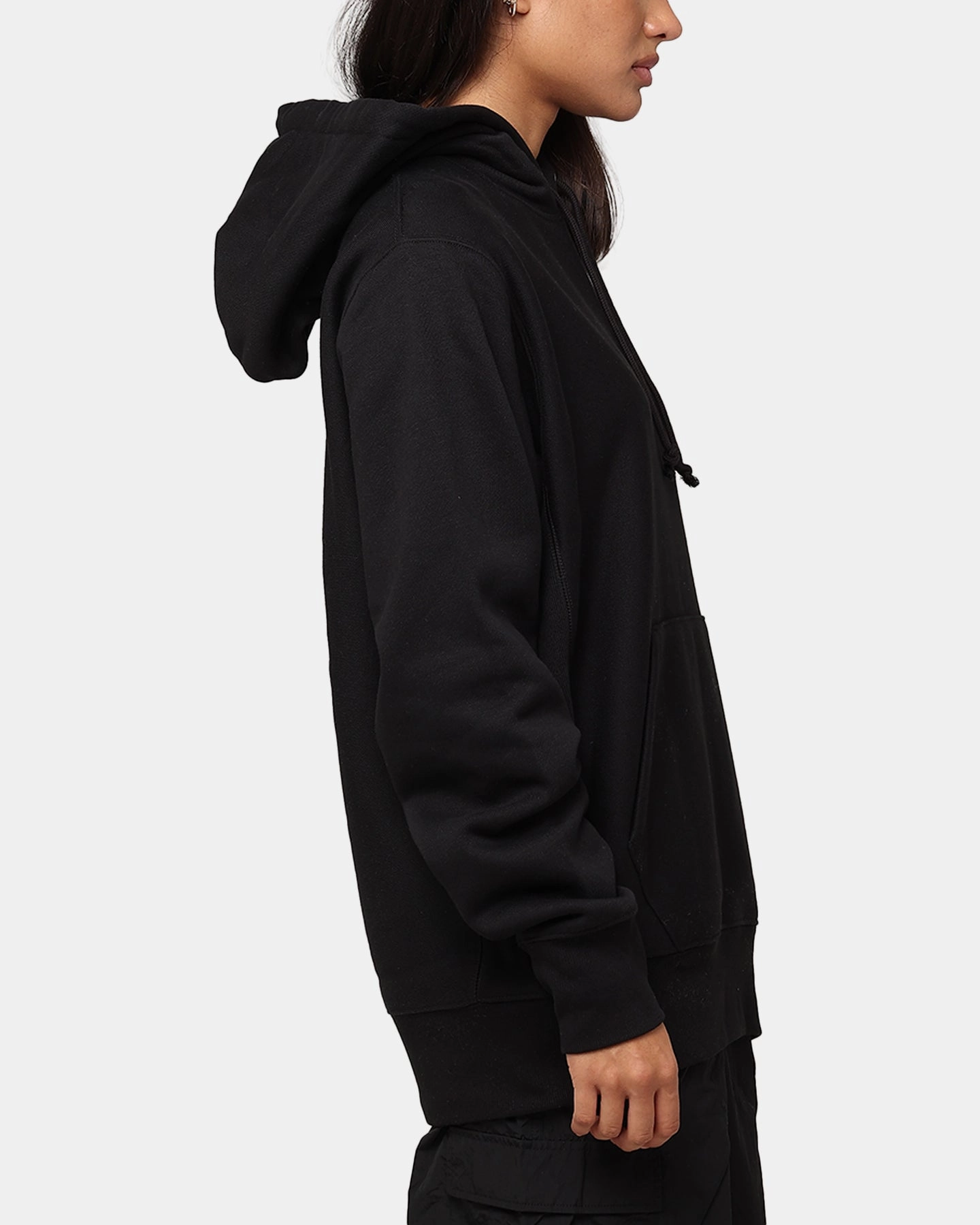Champion Reverse Weave Small C Hoodie Black Abrasion Resistant Fabric