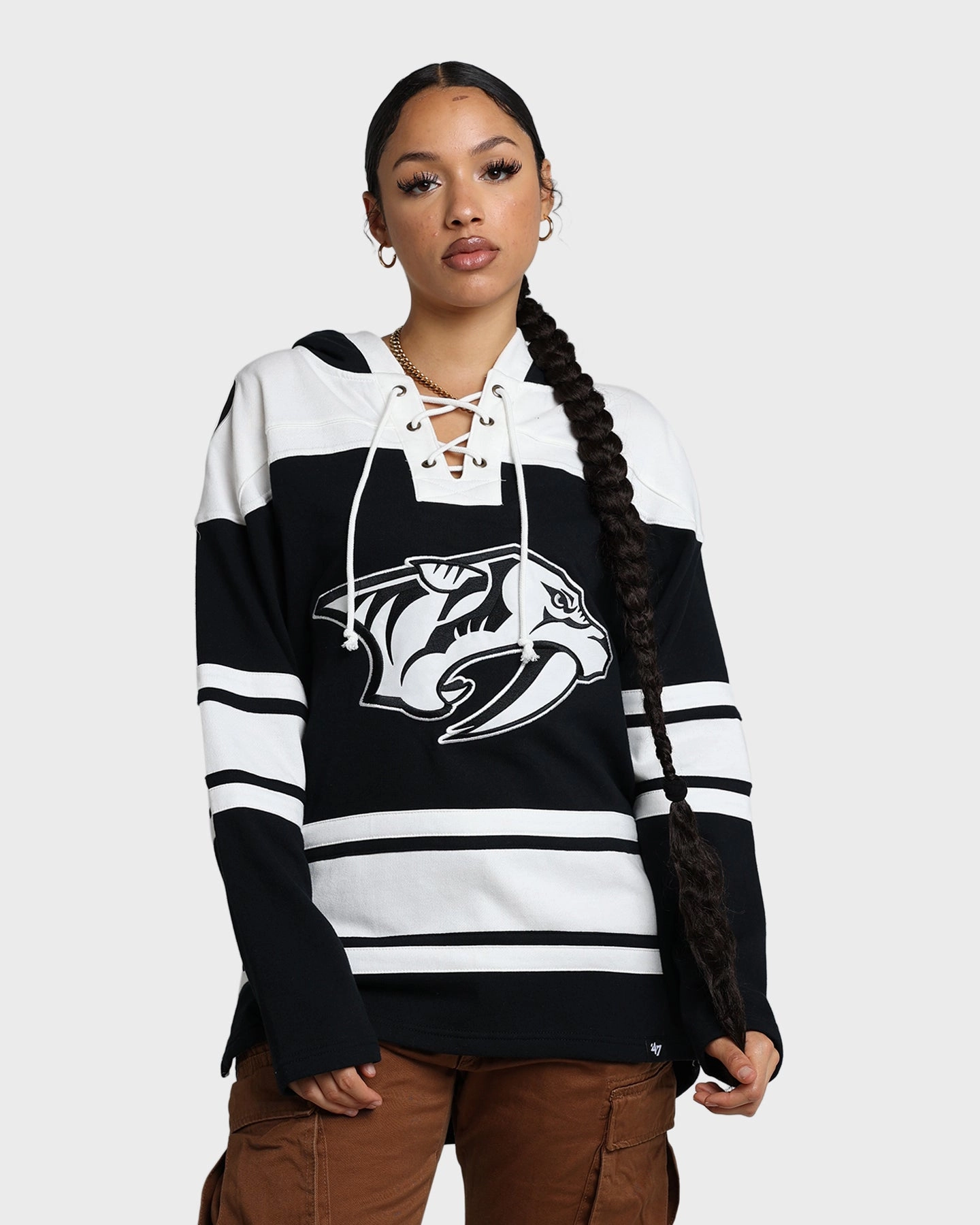 Active Lifestyle 47 Brand Nashville Predators Superior Lacer Hoodie Jet Black