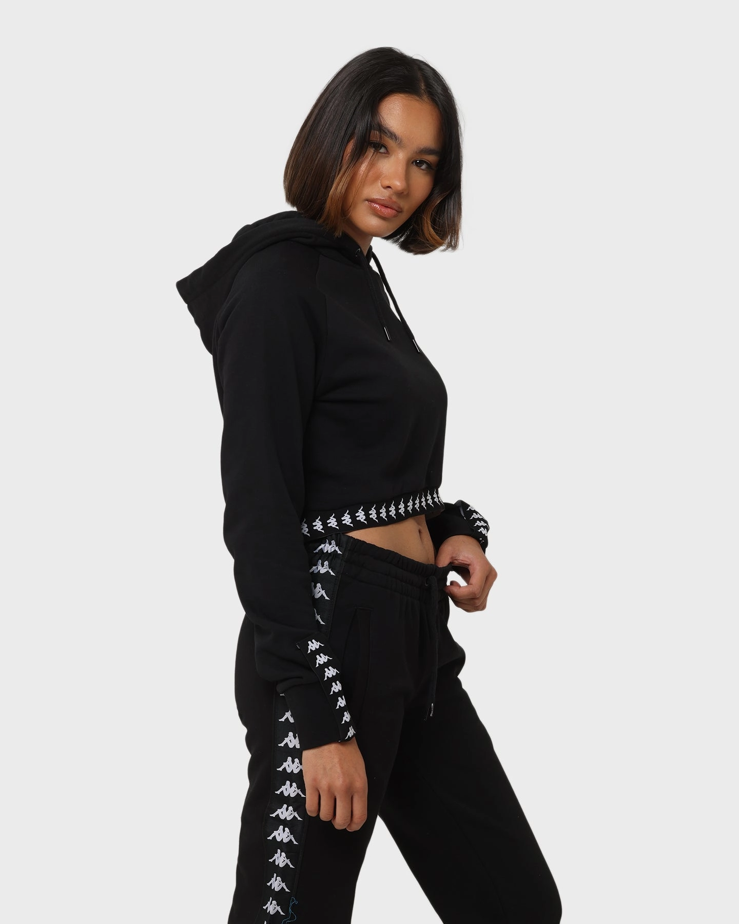 Kappa Women's 222 Banda Vanity Jacket Black/White Hint Casual Comfort