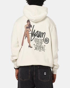 Street Smooth single - purpose S Double Choose Your Weapon Hoodie Washed White