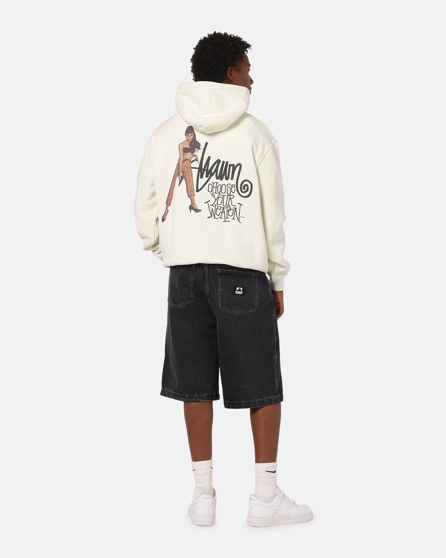 S Double Choose Your Weapon Hoodie Washed White experienced soldiers