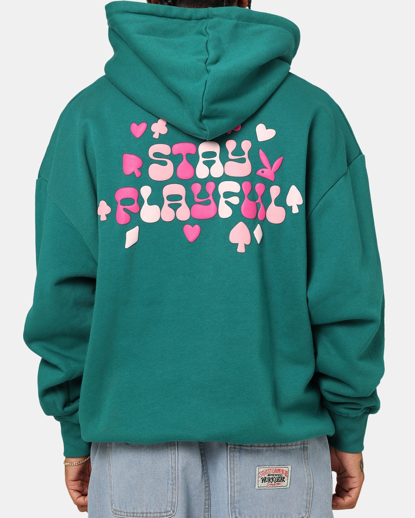 Playboy Stay Playful Hoodie Forest Green Diploma