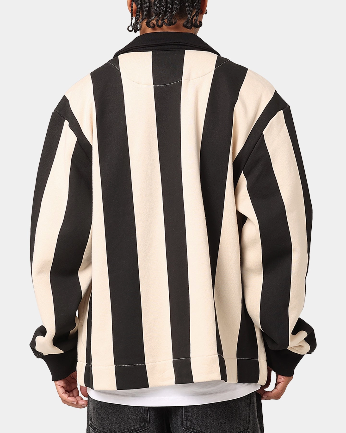 Students Golf Remington Stripes Jacket Black Low Profile Short-sleeved
