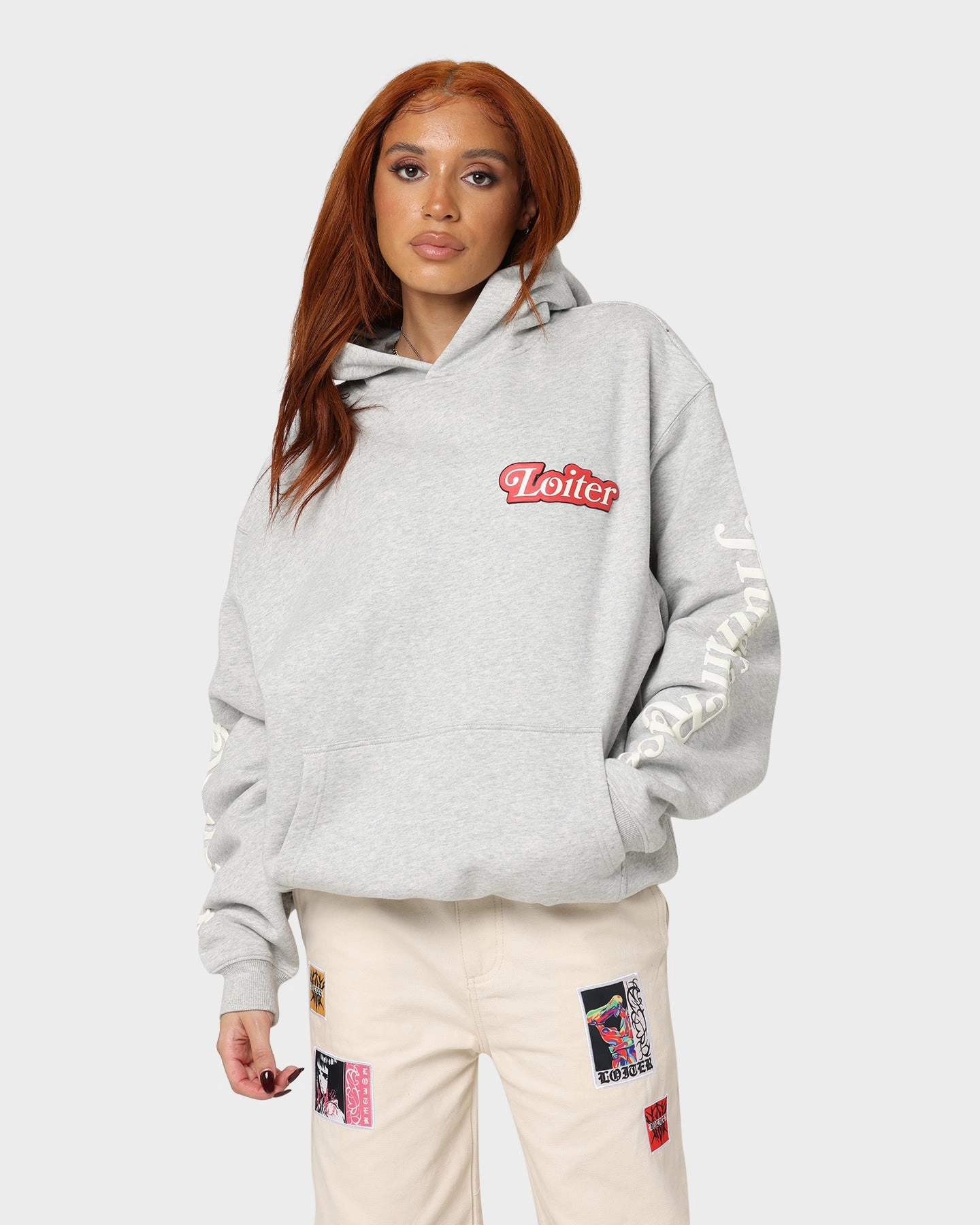 Loiter Carter Premium Hoodie Grey Slim Silhouette Windproof Jacket