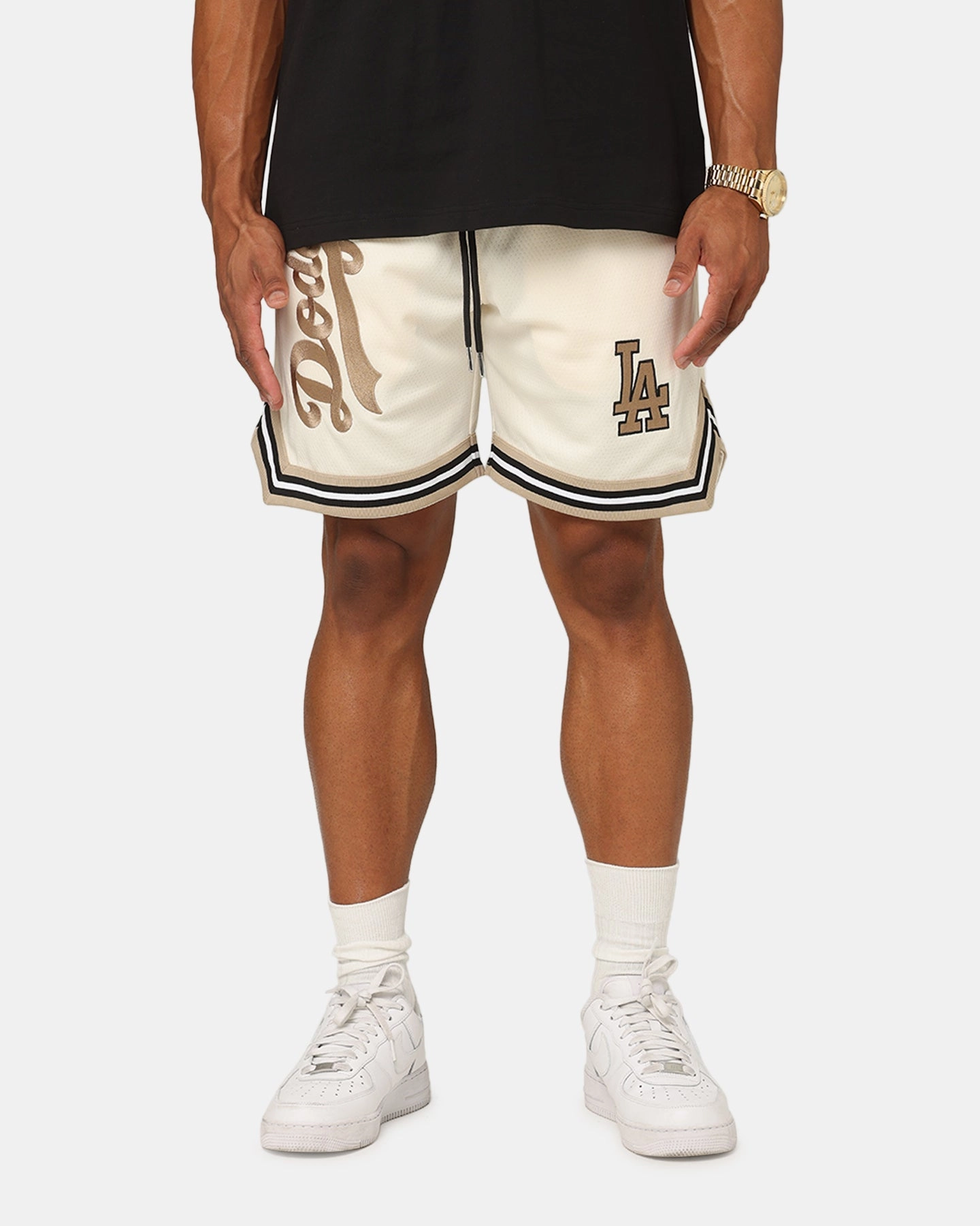 New Era Los Angeles Dodgers Mesh Shorts Light Beige Reflective details