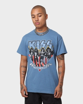 KISS Spirit Of '76 Tour T-Shirt Indigo Blue Daily Outfit Style