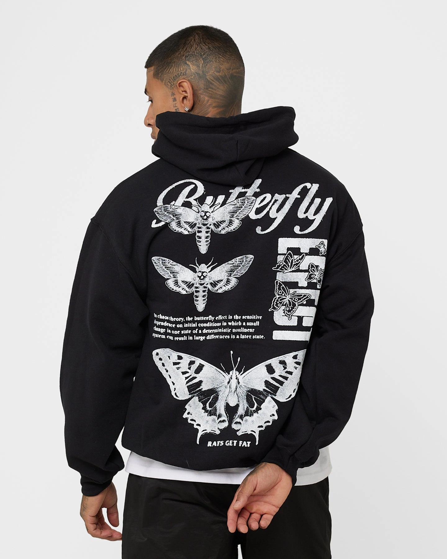 Contribute suitable for sports competitions Rats Get Fat Butterfly Effect Hoodie Black