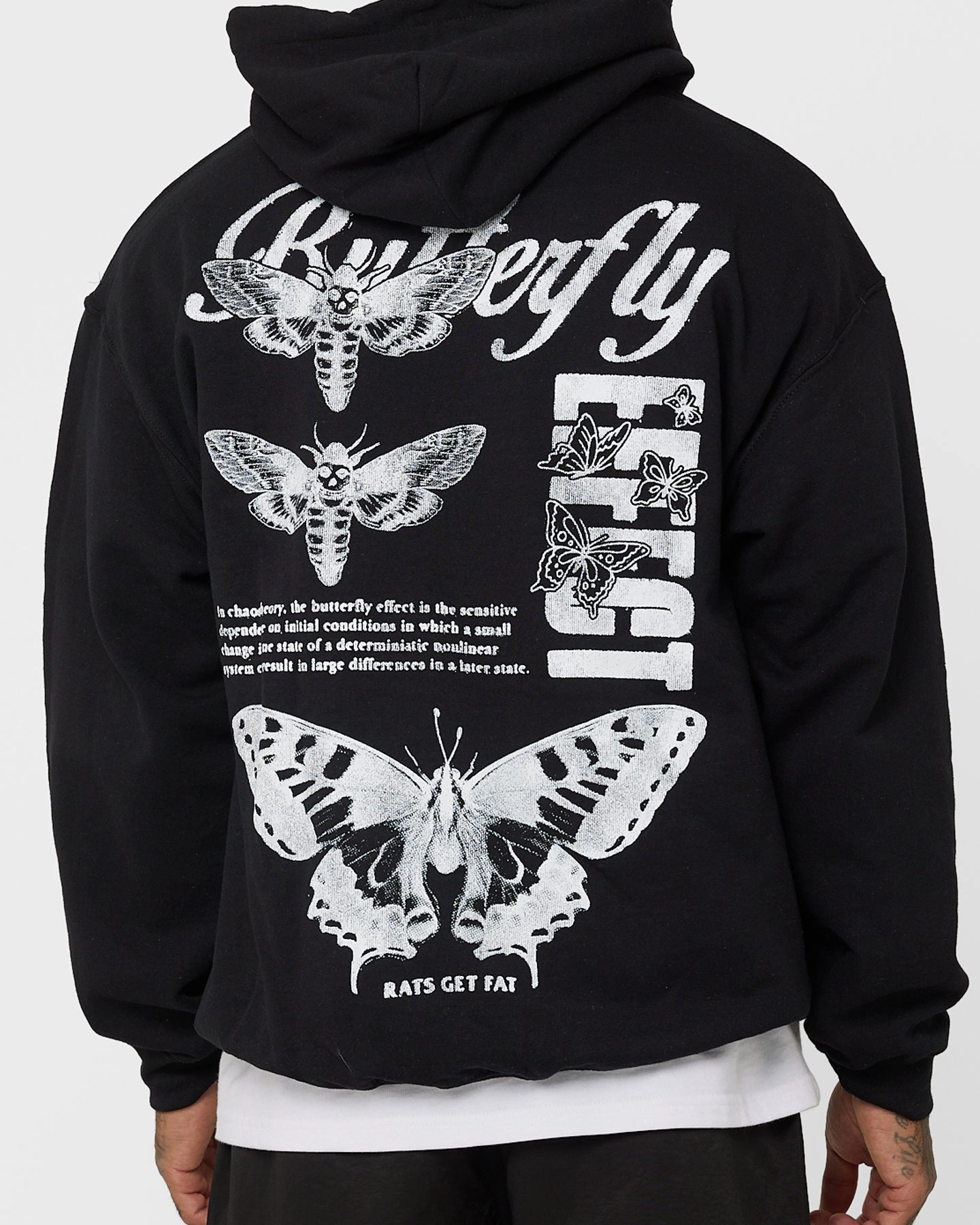 Worth Eliminate Rats Get Fat Butterfly Effect Hoodie Black