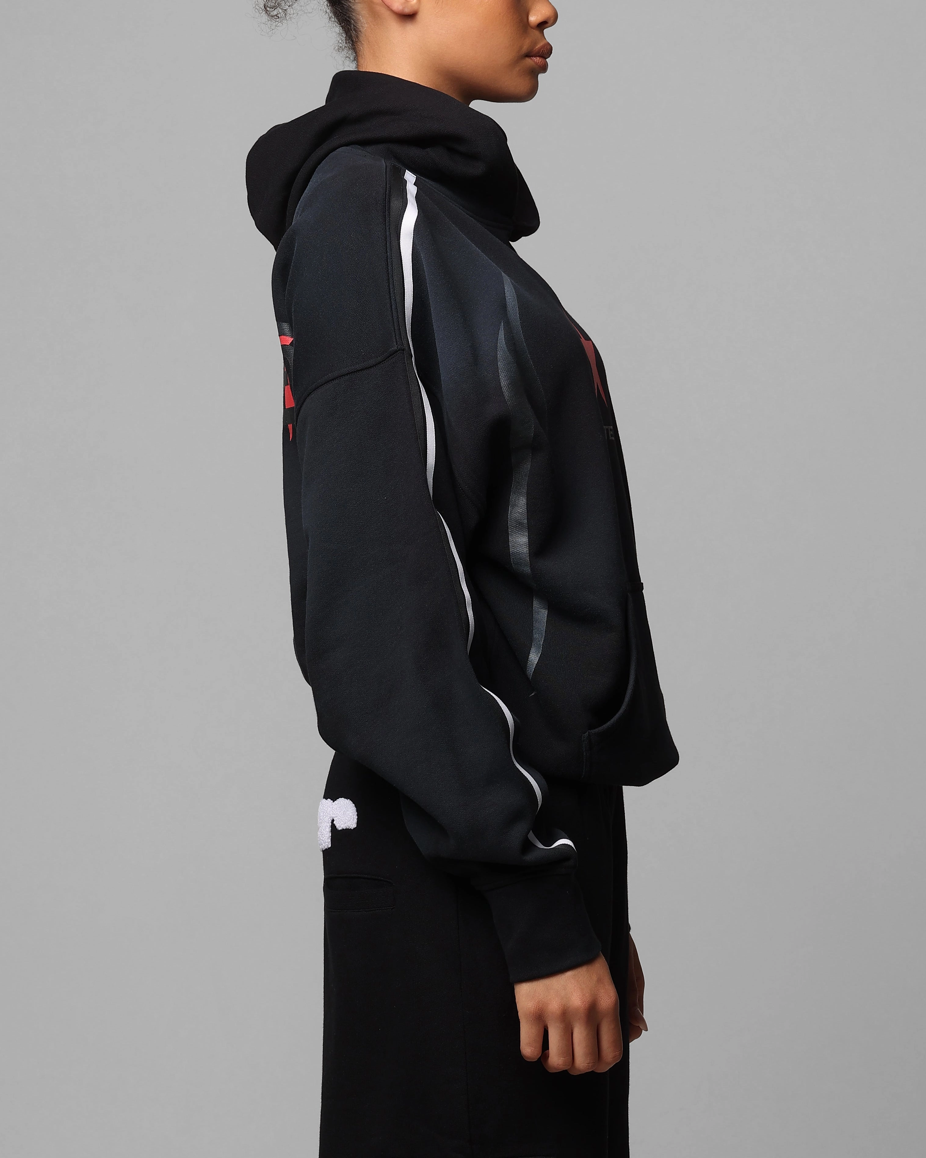 mass - produced Leather Loiter Trackstar Hoodie Washed Black