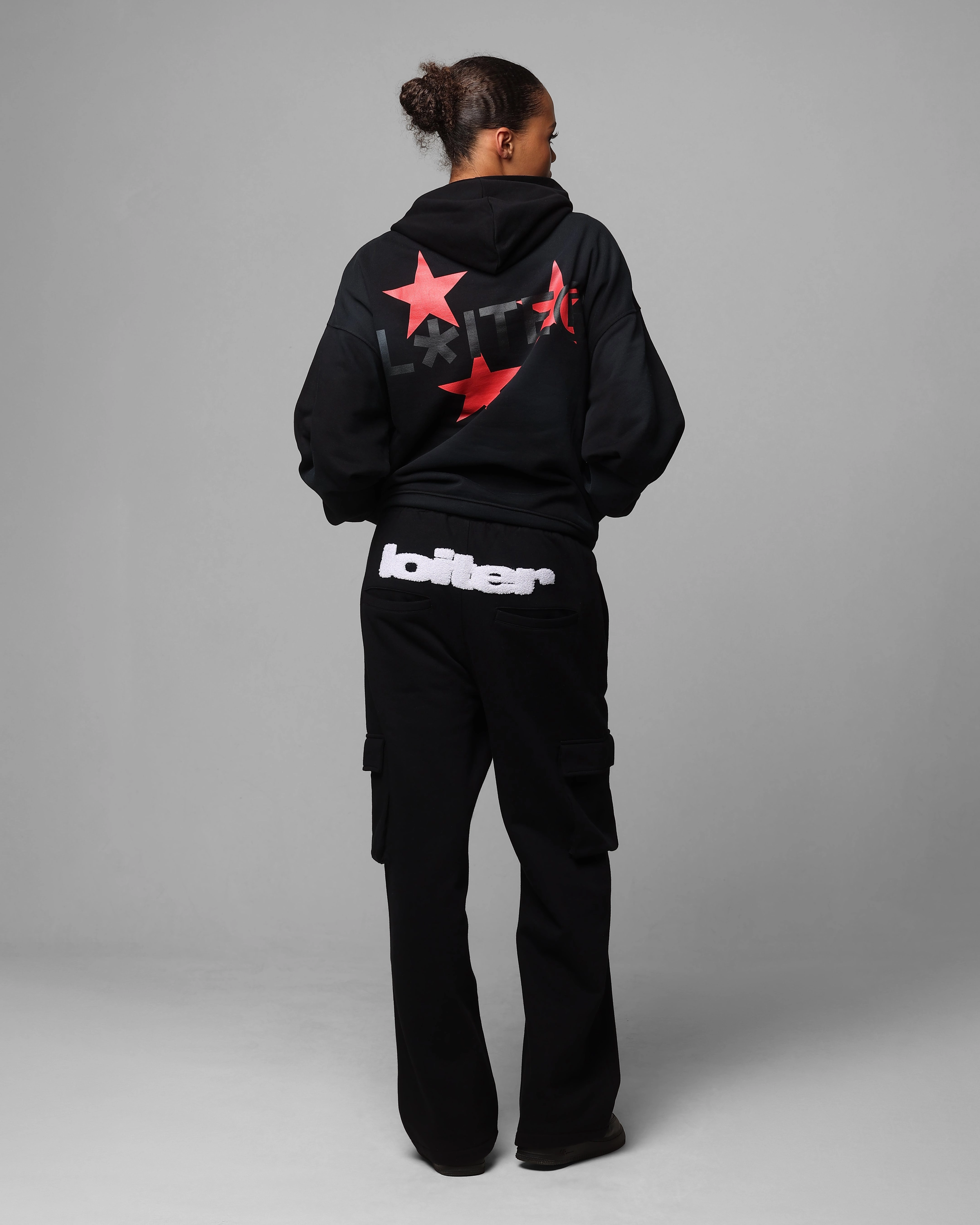 Loiter Trackstar Hoodie Washed Black Effort Everyday Jacket