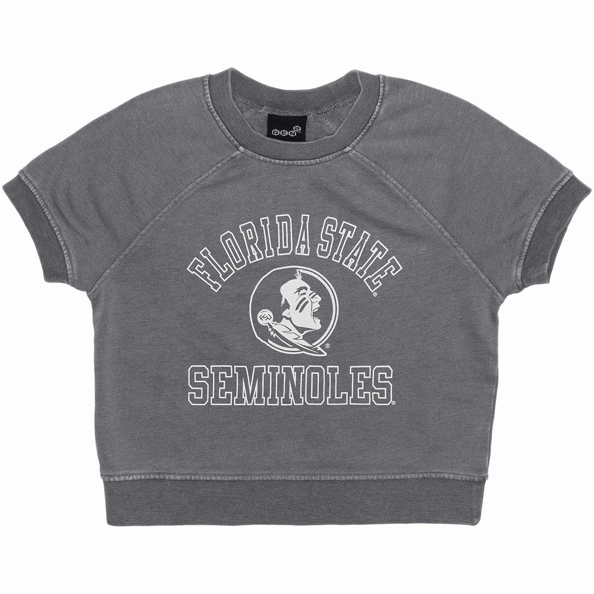 Essential Fit Outerstuff Youth Girl's Florida State Seminoles/Seminole Logo Fashion Fit Short Sleeve Crew - Washed Black