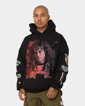 Goat Crew X Stranger Things Eddie Vintage Hoodie Black Wash Suspenders popular in America